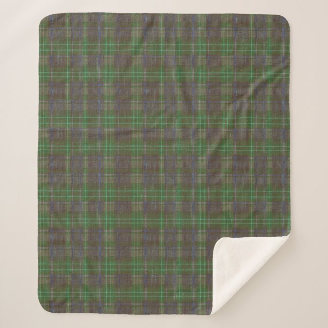 Cabin Forest Green Karo Sherpadecke (Vorderseite)