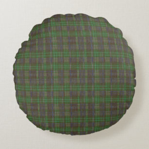 Cabin Forest Grün Tartan Rundes Kissen