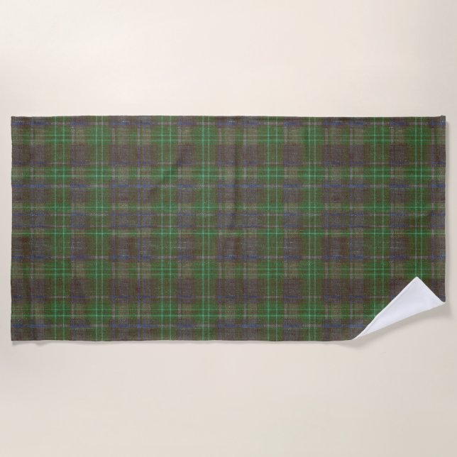 Cabin Forest Grün Tartan Strandtuch (Vorderseite)