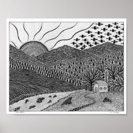 Cabin Morning Poster