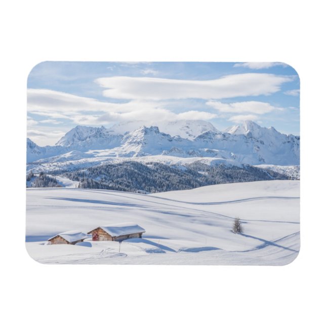 Cabin Retreat Snowscape | Dolomiten Magnet (Horizontal)