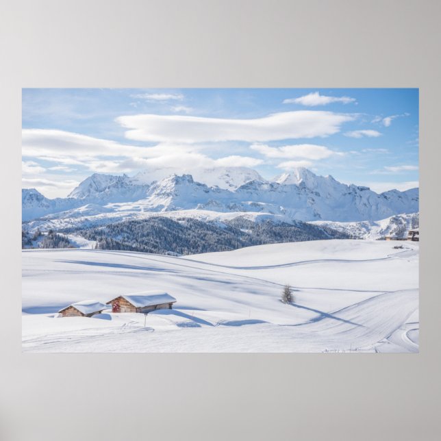 Cabin Retreat Snowscape | Dolomiten Poster (Vorne)