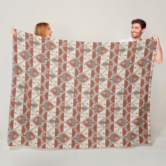 Cabincore Autumnal Stripes Fleecedecke (Beispiel)