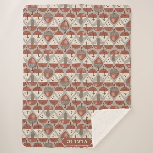 Cabincore Autumnal Stripes Sherpadecke (Vorderseite)