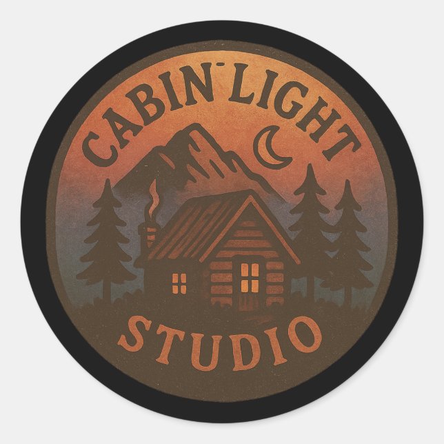 CabinLight Studio Rundumaufkleber Runder Aufkleber (Vorderseite)