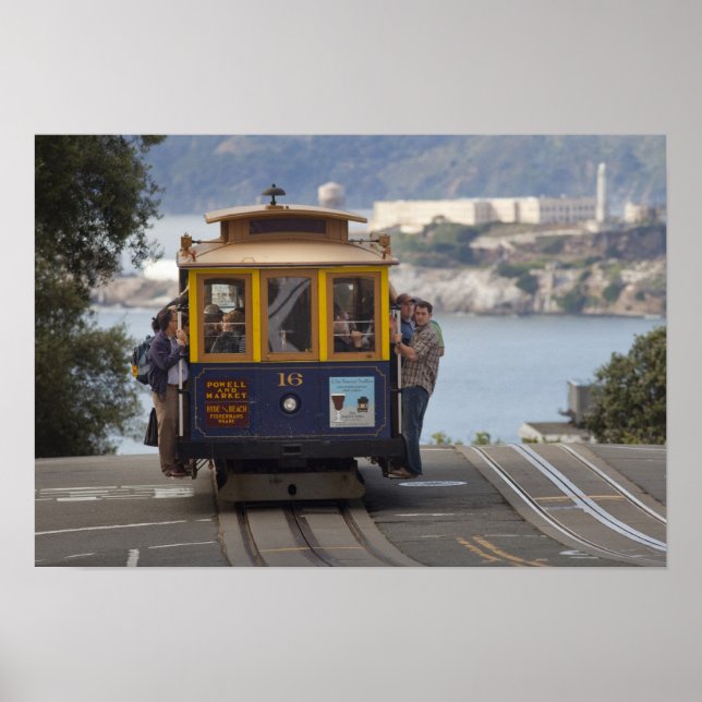 Cable Car umarmt die Hyde Street in San Poster (Vorne)