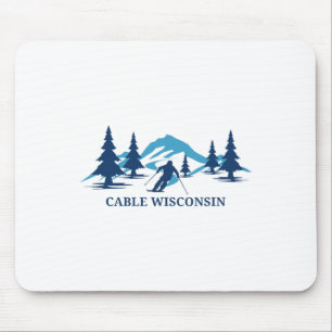 Cable Wisconsin Skigebiet Skifahren Skifahrer Mousepad