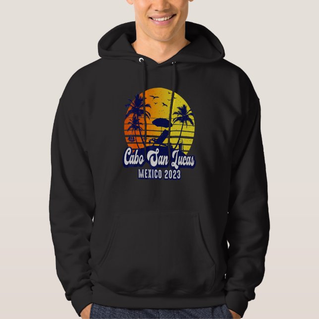 Cabo San Lucas 2023 Mexico Sunset Beach Retro Hoodie (Vorderseite)