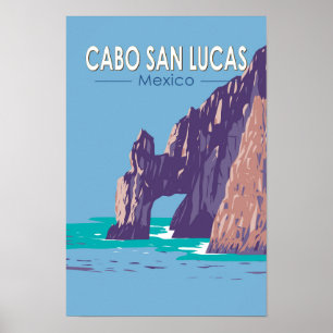 Cabo San Lucas Arch Mexico Reise Kunst Vintage Poster