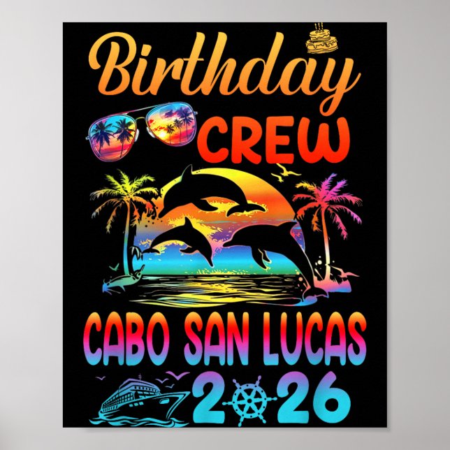 Cabo San Lucas Birthday Trip Vacation 2026 Matchin Poster (Vorne)