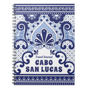 Cabo San Lucas Blue & White Mexican Talavera Tile Notizblock
