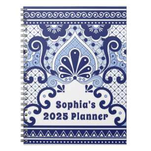 Cabo San Lucas Blue & White Mexican Talavera Tile Notizblock