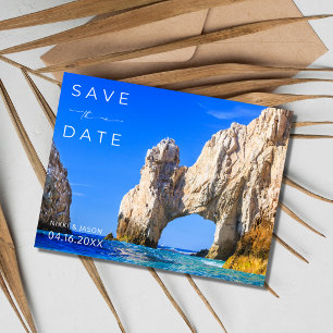 Cabo San Lucas Hochzeit in Urlaubsort Save the Dat Ankündigungspostkarte