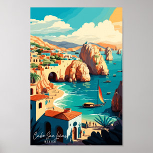Cabo San Lucas Mexico Art Vintag Poster