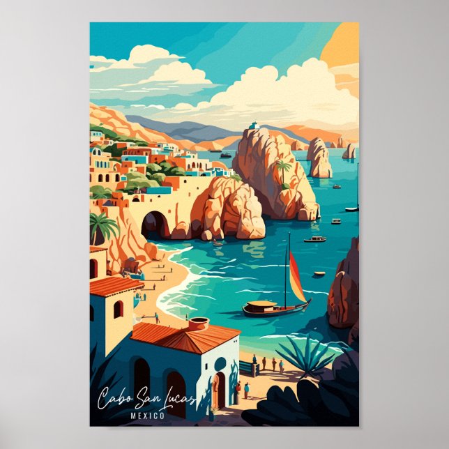 Cabo San Lucas Mexico Art Vintag Poster (Vorne)