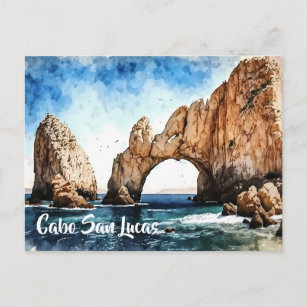 Cabo San Lucas Mexico Beach Wasserfarbe Postkarte