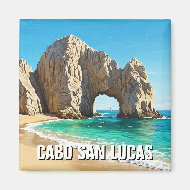 Cabo San Lucas Mexico El Arco Reisen Magnet (Vorne)