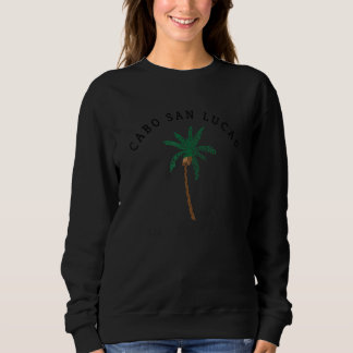 Cabo San Lucas Mexico Farbenfrohe Palme Tree Retro Sweatshirt