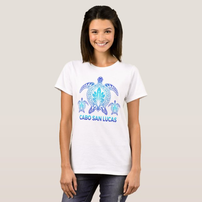 Cabo San Lucas Mexico MX Blue Sea Turtle Souvenirs T-Shirt (Vorne ganz)