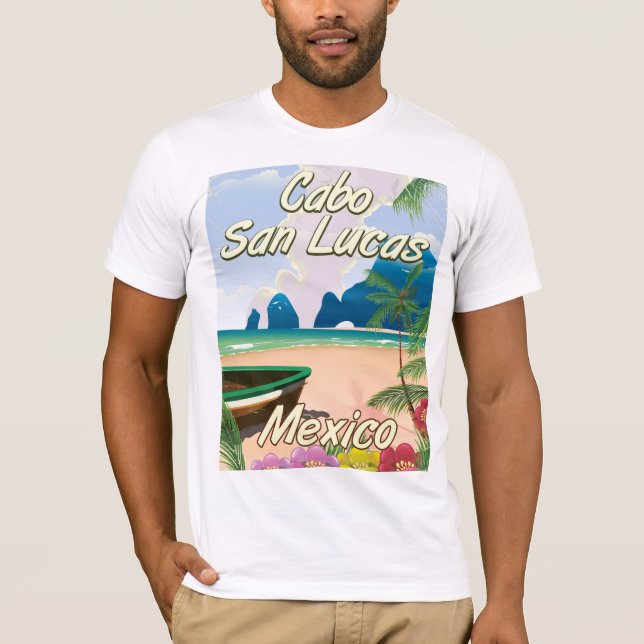 Cabo San Lucas Mexico Reiseplakat T-Shirt (Vorderseite)
