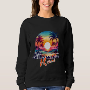 Cabo San Lucas Mexico Sunset Beach Palm Tree Souve Sweatshirt