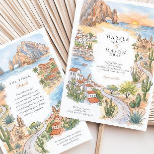 Cabo San Lucas Mexiko El Arco Strandhochzeit Einladung