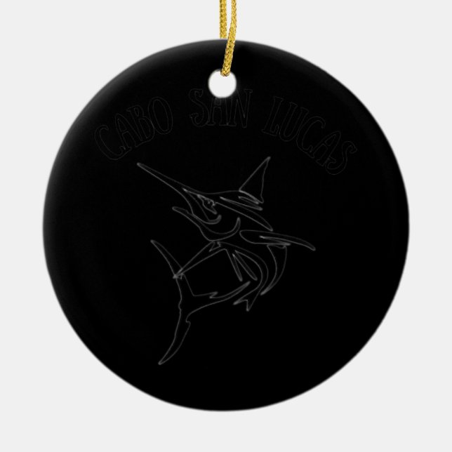 Cabo San Lucas Tiefseefischerei Jumping Marlin Keramik Ornament (Vorne)