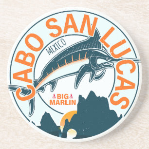 Cabo San Lucas Wasserfischen Segelfisch Vintag Getränkeuntersetzer