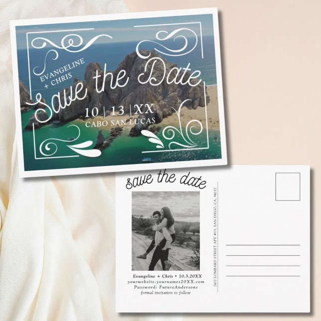 Cabo San Lucas Wedding Save the Date Postcard Postkarte (Cabo San Lucas Save the Date Postcard)