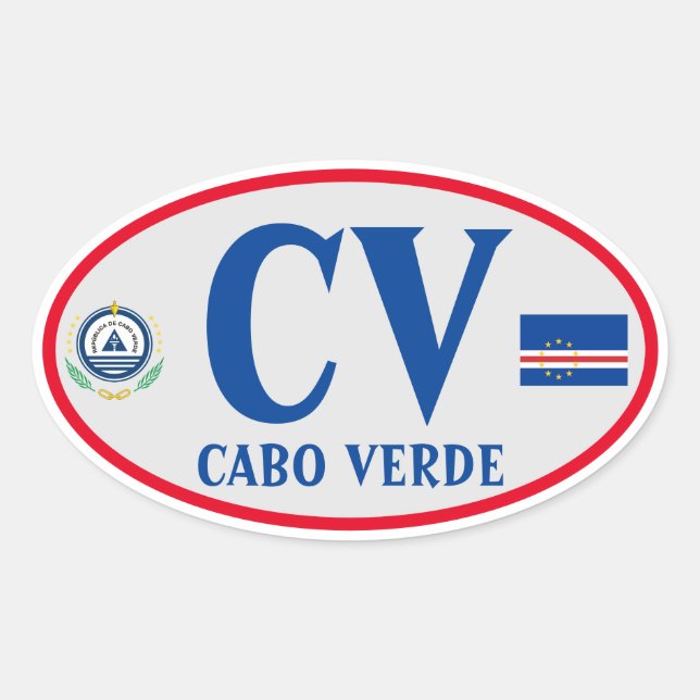 Cabo Verde / Cape Verde Oval Stickers (Vorderseite)
