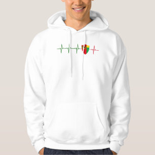 Cabo Verde Historic Flag Shield Heartbeat T - Shir Hoodie