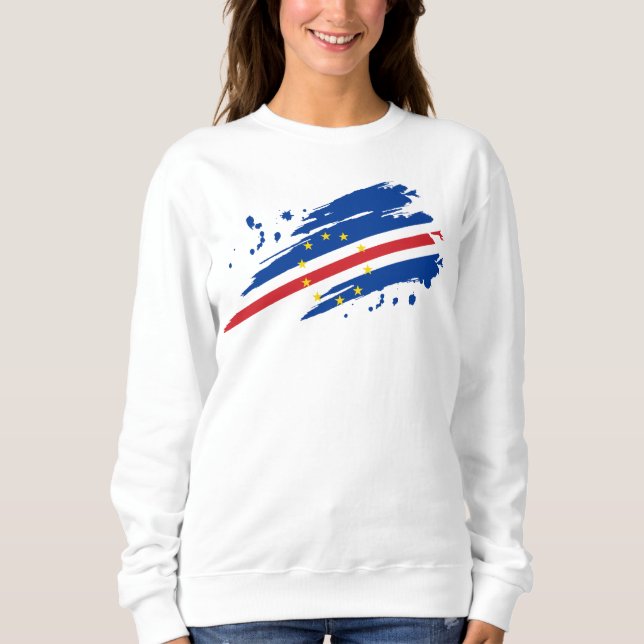 Cabo Verde Torned Flag Sweatshirt (Vorderseite)