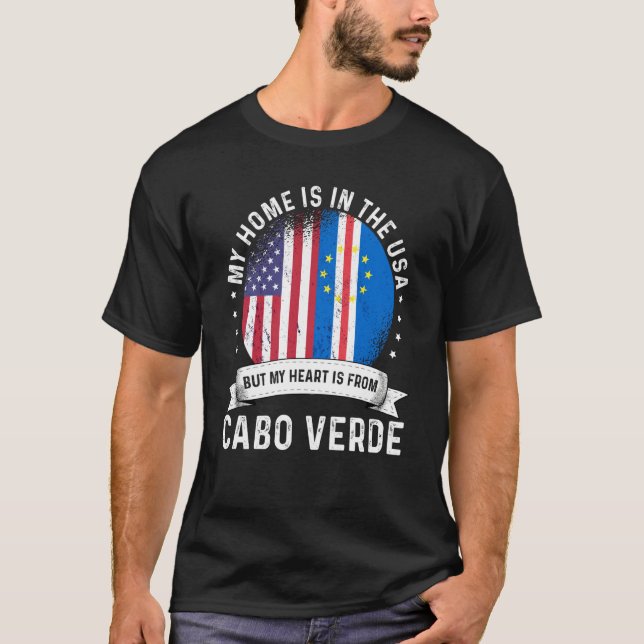 Cabo Verdean American Patriot Grown Proud Home USA T-Shirt (Vorderseite)
