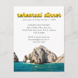 Cabo Wedding Elegante Probe Dinner Einladung