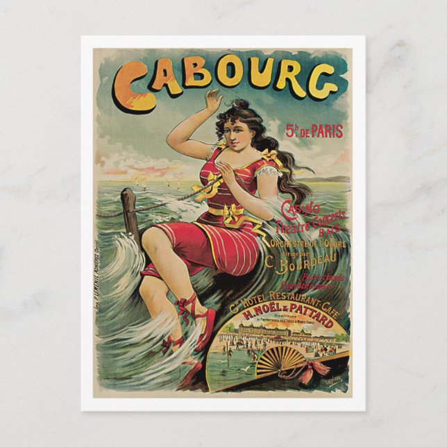 Cabourg Paris Frankreich Vintage Travel Postkarte (Vorderseite)