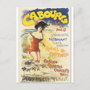 Cabourg Vintage Travel Poster Postkarte