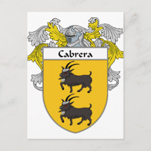 Cabrera-Wappen/Familienwappen (mantled) Postkarte