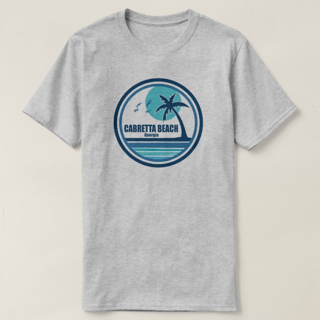Cabretta Beach Georgia Palm Tree Birds T-Shirt (Design vorne)