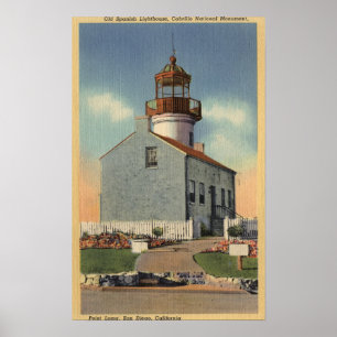 Cabrillo Nat'l Monument, Leuchtturm Point Loma Poster