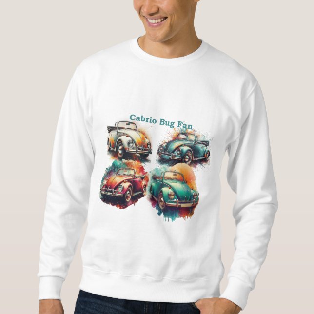 Cabrio Bug Fan – Vibrant Retro Oldtimer Design Sweatshirt (Vorderseite)