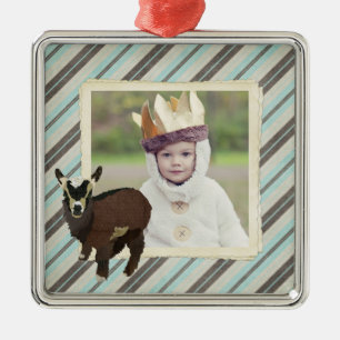 Cabrito (Patches) Streifen Foto Ornament Aus Metall