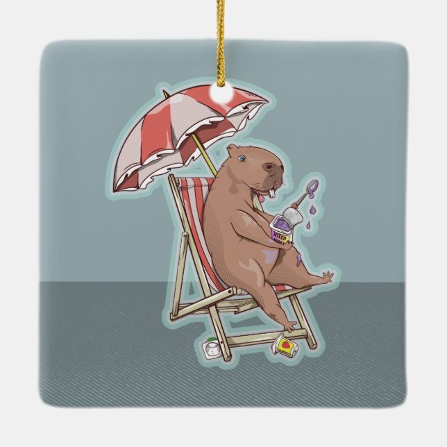 CABYBARA HOLIDAY KERAMIKORNAMENT (Rückseite)