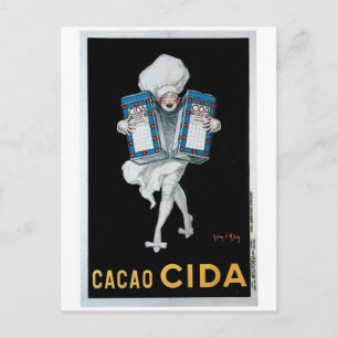 Cacao Cida Vintage-Lebensmittelwerbekunst Postkarte