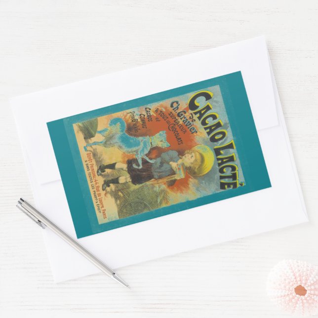 Cacao Lacte Aus Tous Le Choclat Chocolate Französi Rechteckiger Aufkleber (Umschlag)