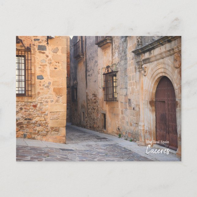 Caceres Alleyway, Spanien Postkarte (Vorderseite)