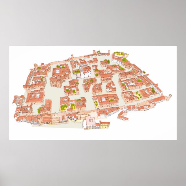 Caceres Spanien. Mittelalterliche Stadt Poster (Vorne)