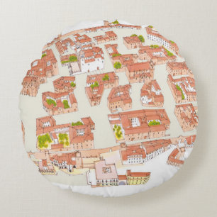 Caceres Spanien. Mittelalterliche Stadt Rundes Kissen