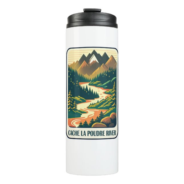 Cache la Poudre River Colorado Colors Thermosbecher (Vorderseite)