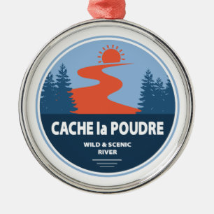 Cache la Poudre Wild und Landschaftlicher Fluss Ornament Aus Metall
