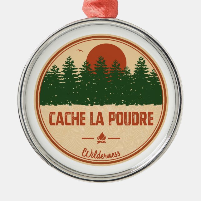 Cache La Poudre Wilderness Colorado Ornament Aus Metall (Vorne)